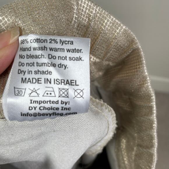 Flog Gold Metallic Jogger Loren Pants 26 - Picture 9 of 9